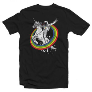 Astronaut Riding Unicorn T shirt Unisex
