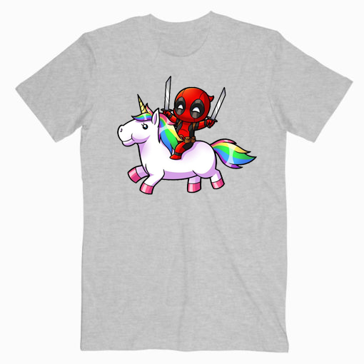Deadpool Riding Unicorn Unisex T shirt