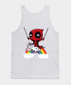 Deadpool Riding Unicorn Tank Top Unisex