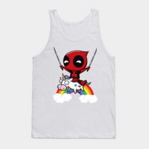 Deadpool Riding Unicorn Tank Top Unisex