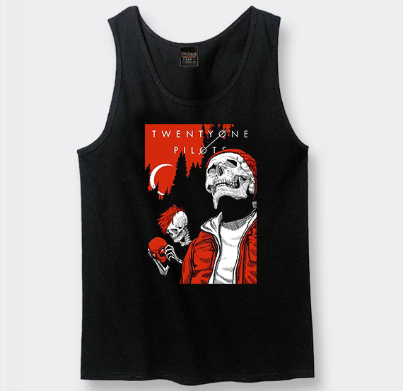 Twenty One Pilots Alien And Skull Tank Top