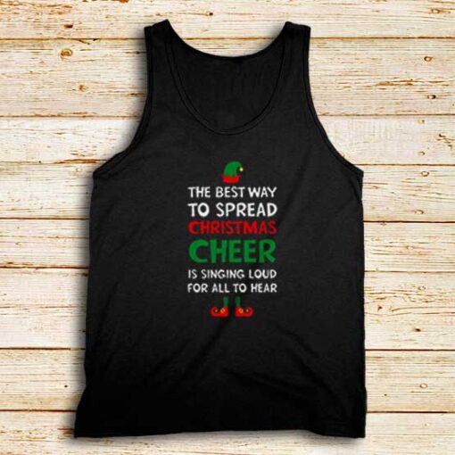 Christmas-Cheer-Elf-Black-Tank-Top