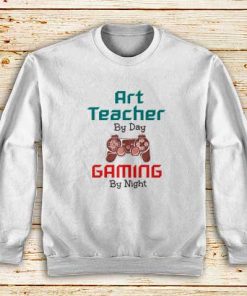 Gaming-By-Night-White-Sweatshirt