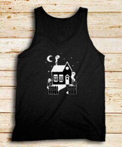 Haunted-House-Black-Tank-Top