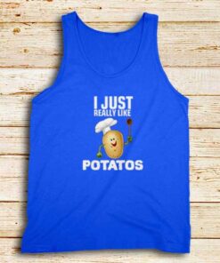 Really-Like-Potatos-Blue-Tank-Top