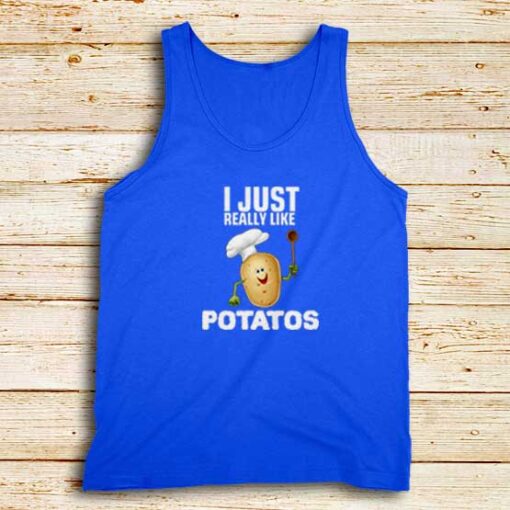 Really-Like-Potatos-Blue-Tank-Top
