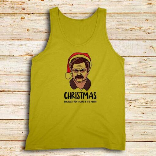 Ron-Swanson-Christmas-Yellow-Tank-Top