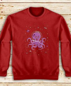 Octopus-In-Space-Red-Sweatshirt