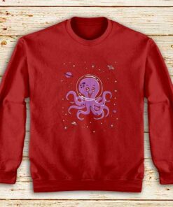 Octopus-In-Space-Red-Sweatshirt