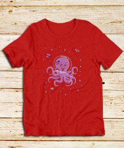 Octopus-In-Space-Red-T-Shirt