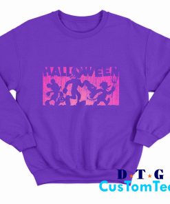Halloween Mickey And Friends Candy Walk Sweatshirt Colo Purple