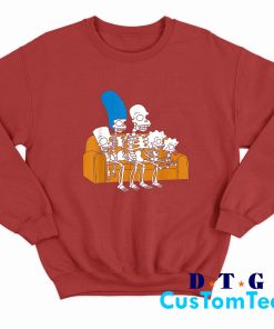 The Simpsons Skeletons Treehouse of Horror Sweatshirt Color Red