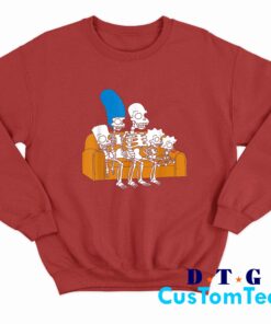 The Simpsons Skeletons Treehouse of Horror Sweatshirt Color Red