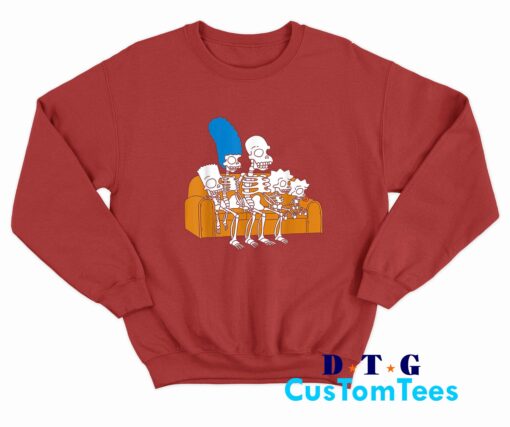The Simpsons Skeletons Treehouse of Horror Sweatshirt Color Red