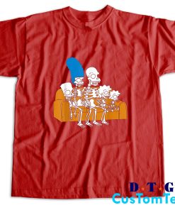 The Simpsons Skeletons Treehouse of Horror T-Shirt Color Red