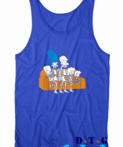 The Simpsons Skeletons Treehouse of Horror Tank Top Color Blue