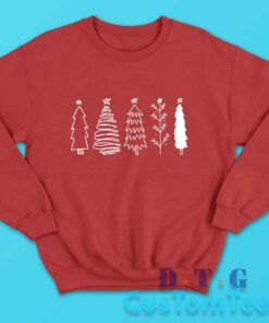 Christmas Tree Sweatshirt Color Red