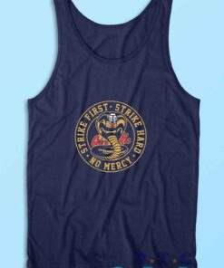 Cobra Kai Strike Hard No Mercy Tank Top Color Navy