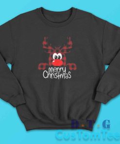 Reindeer Christmas Sweatshirt Color Black