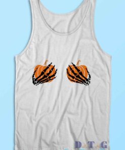 Skeleton Hands Tank Top Color White