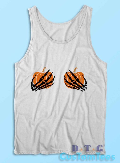 Skeleton Hands Tank Top Color White