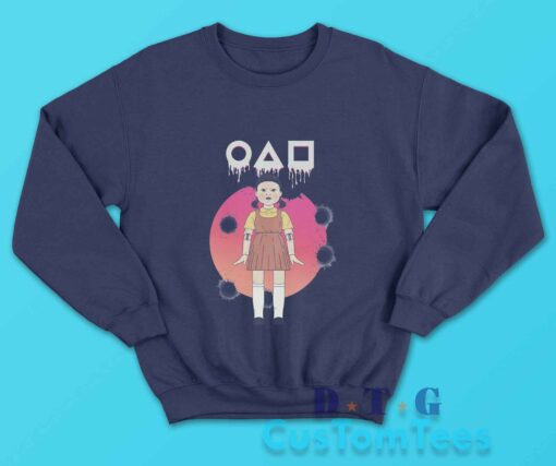 Squid Game Doll Sweatshirt Color Navy