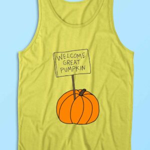 Welcome Great Pumpkin Tank Top Color Yellow