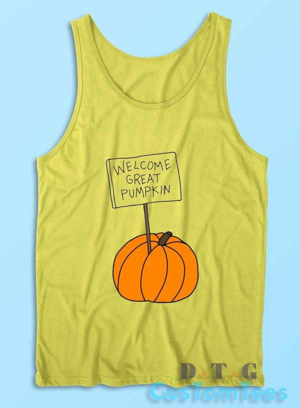 Welcome Great Pumpkin Tank Top Color Yellow