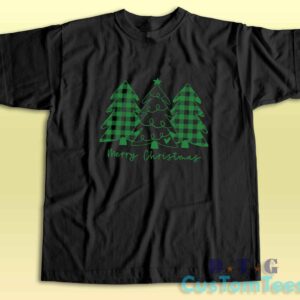 Merry Christmas Trees T-Shirt Color Black