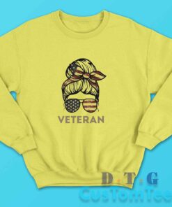 Proud Female Veteran Sweatshirt Color Yellow