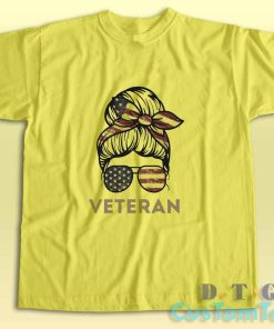 Proud Female Veteran T-Shirt Color Yellow