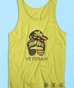 Proud Female Veteran Tank Top Color Yellow
