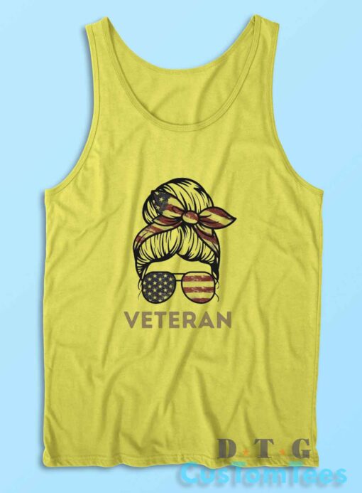 Proud Female Veteran Tank Top Color Yellow