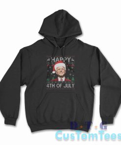 Santa Joe Biden Happy 4th Of July Ugly Christmas Hoodie