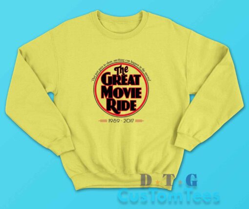 The Great Movie Ride 1989-2017 Sweatshirt Color Yellow