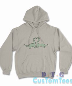 Dinosaurs In Love Hoodie Color Grey