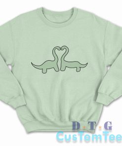 Dinosaurs In Love Sweatshirt Color Mint Green