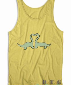 Dinosaurs In Love Tank Top Color Yellow