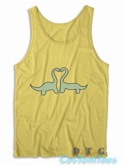 Dinosaurs In Love Tank Top Color Yellow