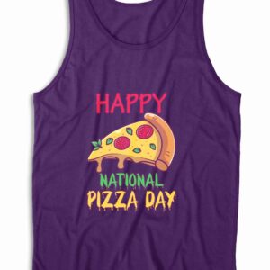 Happy National Pizza Day Tank Top Color Purple