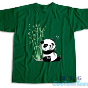 Panda Eating Bamboo T-Shirt Color Green