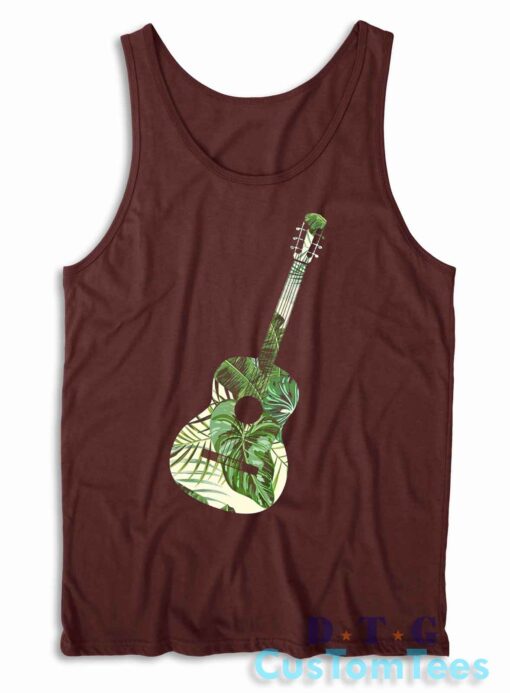 Ukulele Tropical Flower Floral Tank Top