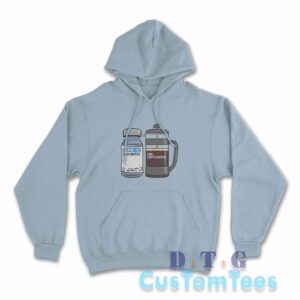 Vaccinated And Caffeinated Hoodie Color Light Blue
