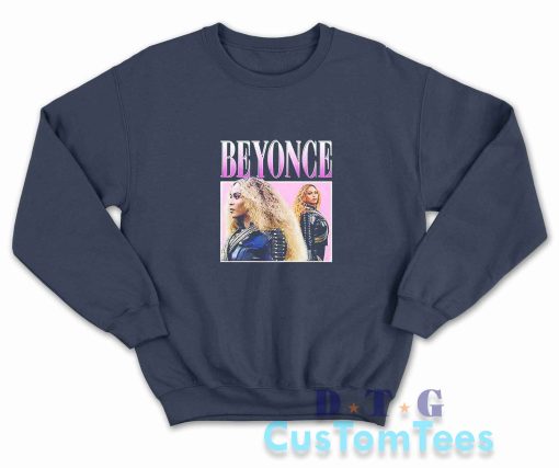 Beyonce Photo Super Bowl Sweatshirt Color Navy