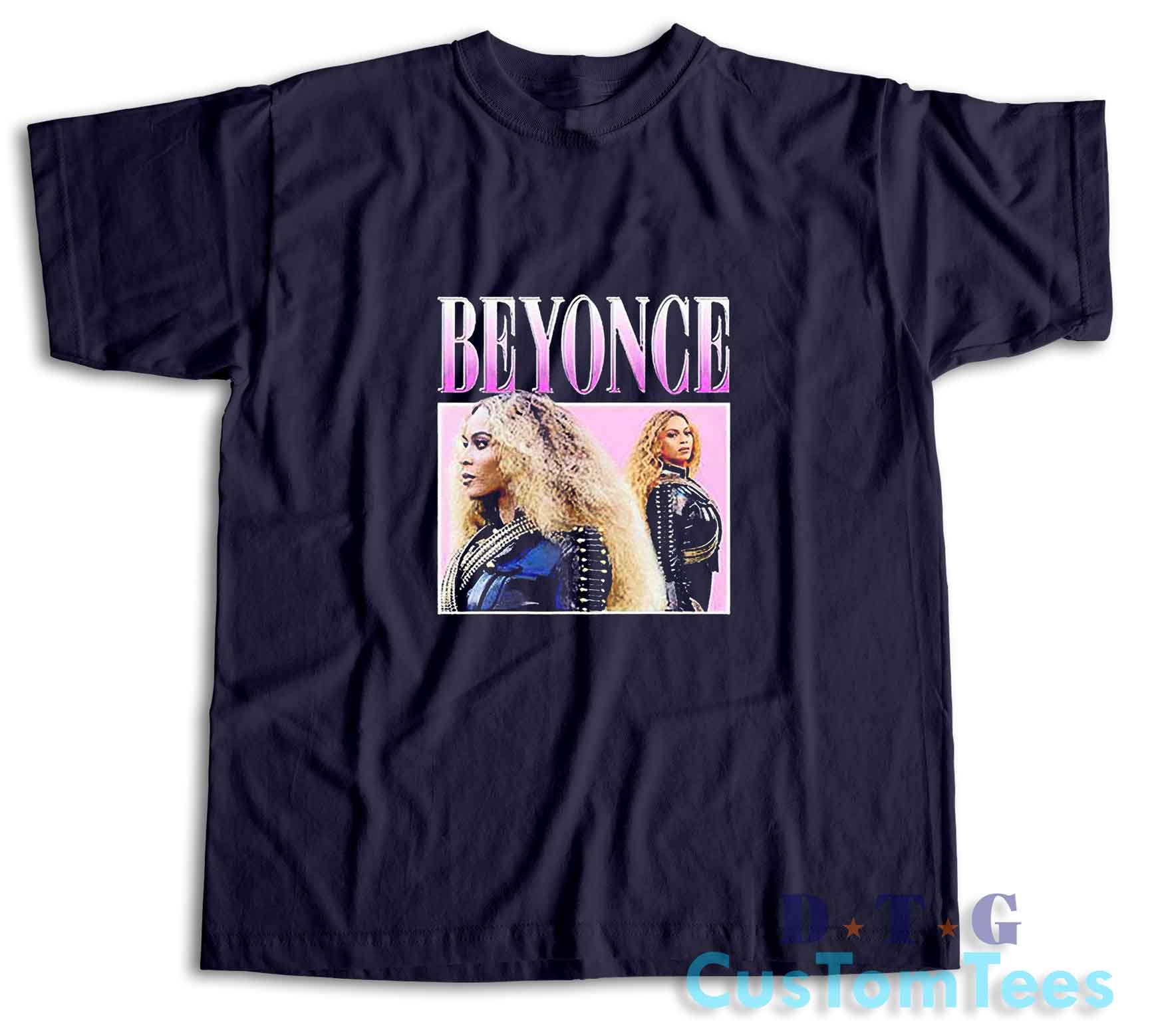 Beyonce Photo Super Bowl T-Shirt Color Navy