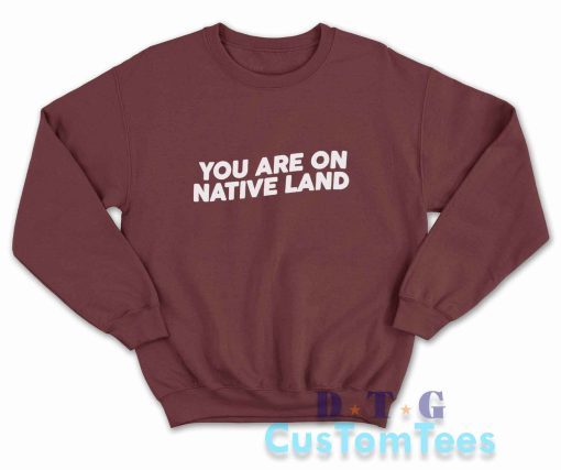 Indigenous You Are On Native Land Sweatshirt Color Maroon