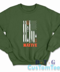 Native American Day Sweatshirt Color Dark Green