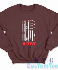 Native American Day Sweatshirt Color Maroon