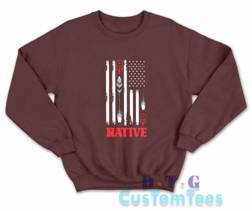 Native American Day Sweatshirt Color Maroon