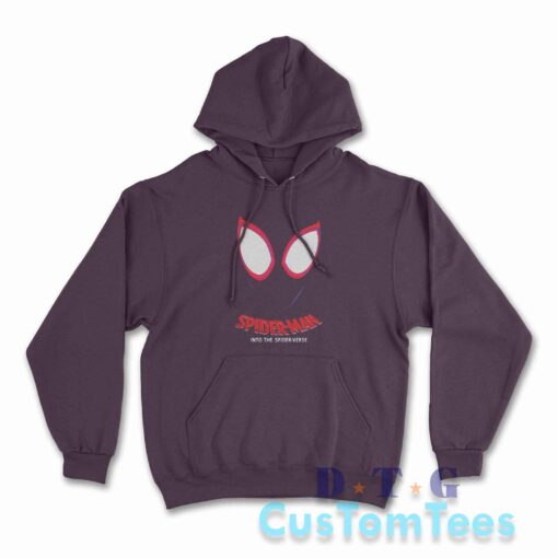Spider Man Face Spider Verse Hoodie Color Dark Purple